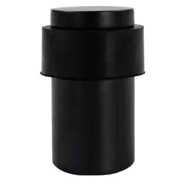 Imagem de KHTUMEWARE Pacote com 10 batentes de porta de piso de 6,5 cm, batente de porta preto fosco, protetor de parede, para-choques de porta comercial, cunha, instalação cilíndrica decorativa, batentes de