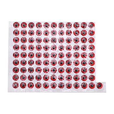 Imagem de Lure Eyes 100 peças de plástico 3D simulação gotejamento redondo olho falso adesivo 8 mm diâmetro isca de pesca olhos com boa cola para várias iscas DIY e adesivos vermelho (vermelho)