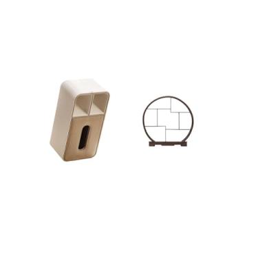 Imagem de Fenteer Dispensador de Lenços Umedecidos Retangular Multiuso E Caixa Organizadora de Armazenamento com Design de Prateleira Antiga para Decoração de Escritóri