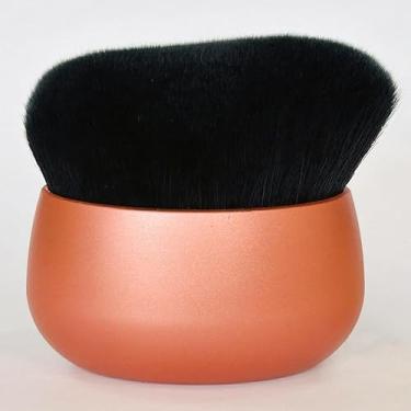 Imagem de Pincel profissional de maquiagem extra grande para autobronzeamento, pincel Kabuki de cabeça larga de 77 mm, pincel de maquiagem oval para rosto e pernas, uso úmido e seco (ouro rosa)