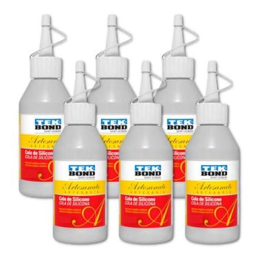 Imagem de Kit 6 Cola de silicone para artesanato Tekbond transparente 100ml