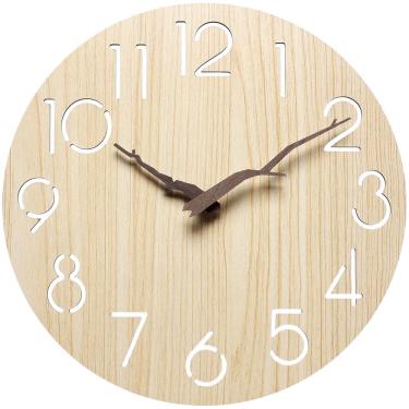 Imagem de Relógio de parede minimalista de madeira de 30 cm, sem tique-taque, Silent Quart