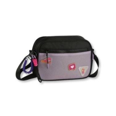 Imagem de Bolsa Transversal Luluca com Pins Divertidos Feminina Adolescente-Feminino