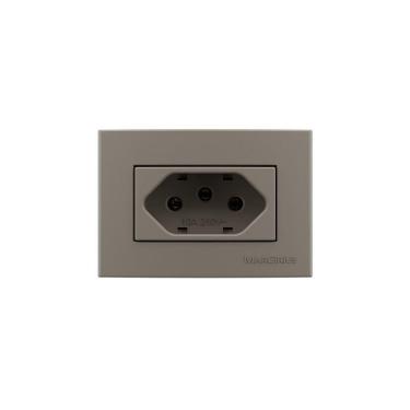 Imagem de Placa Para Móveis 65x45 Com Tomada Margirius Sleek Colors 2p+t 10a Argila Argila