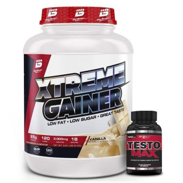 Imagem de Kit Whey Protein Xtreme Gainer 3Kg + Testosterona Testo Max 60 Tábs - Bio Sports USA-Unissex