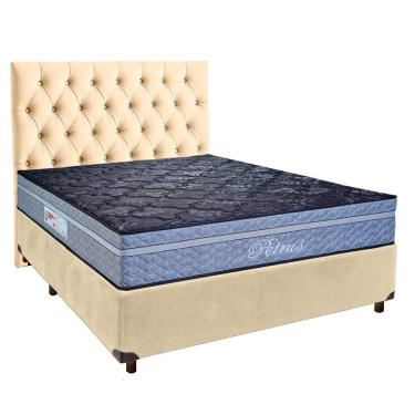 Imagem de Kit Cabeceira + Cama Box + Colchão Casal Molas Ensacadas Petrus Paropas