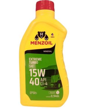 Imagem de Menzoil Extreme Turbo Óleo Mineral para Motor, SAE 15W40, API CI-4, 0,946L, para Motores Turbo de Alta Potência
