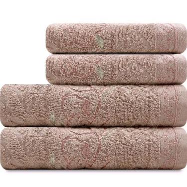 Imagem de Jogo De Toalhas 4 Peças - Banho e Rosto Algodão Antipiling Yuna Karste