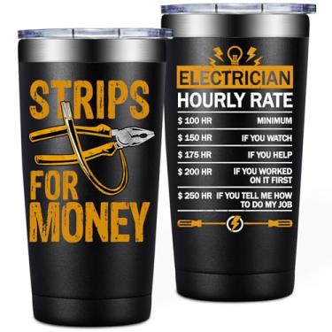 Imagem de SpenMeta Presentes de eletricista para homens - presentes para eletricistas, cowoker, pai, marido, namorado - 590 ml tiras para dinheiro copo copo