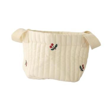 Imagem de oshhni Cesta de fraldas de bebê organizador de fraldas multifuncional vazio roupas de bebê suporte de brinquedos trocador organizador para acampamento viagem, Cereja Pequena