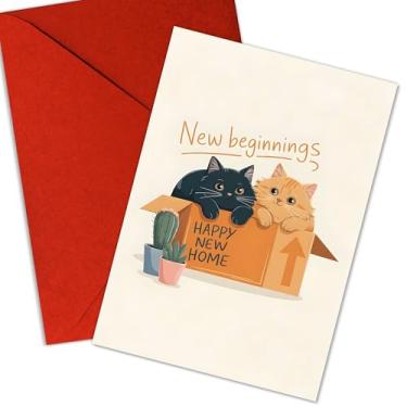 Imagem de New Beginnings Happy New Home Card Gato Fofo Saudação de Parabéns para Amigos, Família, Novos Proprietários, Amantes de Gatos, Compradores de Primeira Vez Presente para Amantes de Animais, Casais