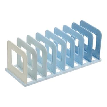 Imagem de PATIKIL Organizador de arquivos vertical, organizador de arquivos de mesa com 8 compartimentos, suporte vertical vertical, divisórias de prateleira ajustáveis de plástico para mesa de escritório