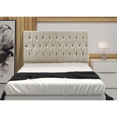 Imagem de Cabeceira Madrid 1,40 Cm Para Cama Box Casal Suede Bege