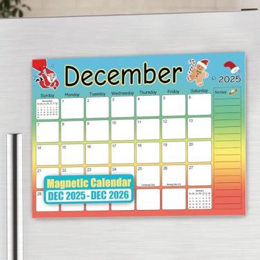 Imagem de Calendário magnético 2026 para geladeira, calendário colorido de 29,7 x 21 cm, ímã de calendários de geladeira de dezembro de 2025 a dezembro de 2026, calendário fofo de geladeira de 13 meses