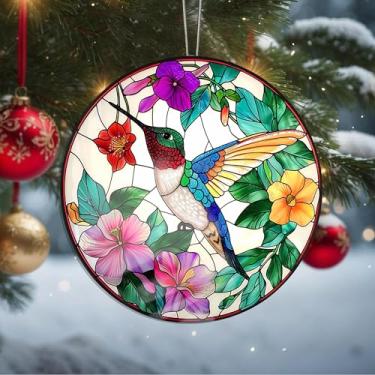 Imagem de Enfeites de Natal para pendurar em cristal, enfeites de árvore de Natal feitos à mão, decoração de carro e casa - presentes de Natal, decoração de artesanato em acrílico, ideias de troca de presentes