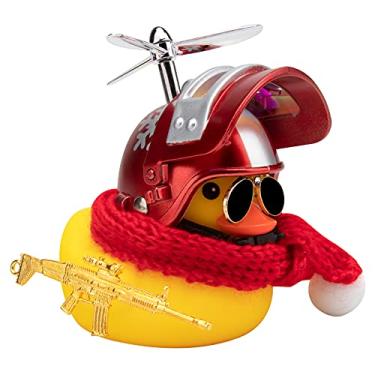 Imagem de wonuu Decorações de carro de pato de borracha fofos ornamentos de painel de carro de pato amarelo com hélice (floco de neve em Y)