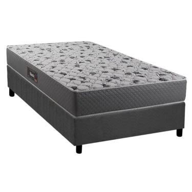 Imagem de Conjunto Box Solteiro: Colchão Espuma Herval D28 - Ag65 Black + Base Crc Suede Gray (88x188)