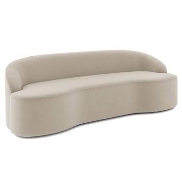 Imagem de Sofá 5 Lugares Para Sala De Estar Living 300cm Theo D06 Veludo Creme - Mpozenato