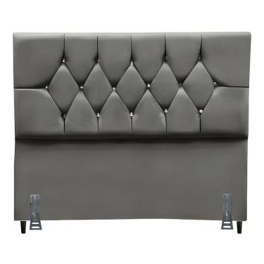 Imagem de Cabeceira Para Cama Box King 195 Cm Brenda Com Frame Suede Cinza