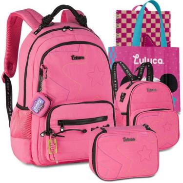 Imagem de Kit Escolar Mochila Lancheira Estojo Luluca Juvenil Meninas Lançamento