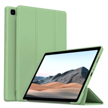 Imagem de Ocricll Capa para Samsung Galaxy Tab A7 10,4 polegadas 2022/2020 (modelo: SM-T503/T509/T500/T505/T507), capa fina e leve com suporte de três dobras com revestimento traseiro de TPU macio, verde matcha