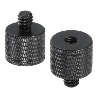 Imagem de PATIKIL Adaptador de parafuso de tripé M5 fêmea para macho de 1/10.2 cm, 2 peças de conectores de porca de tripé parafuso de montagem para câmera, conversor de cabeça dupla para suporte de microfone