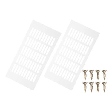 Imagem de PATIKIL 2 peças de tampa de ventilação de porta de 30 x 15 cm, capa de ventilação de grade de alumínio com parafusos de montagem para porta de teto de armário de guarda-roupa, branco