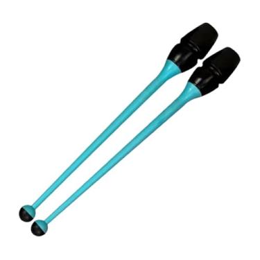 Imagem de Generic Conjunto de 2 bastões de ginástica emborrachados de 36 cm de comprimento para treinamento de dança e ginástica rítmica, ideais para crianças e, Azul