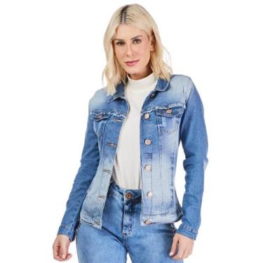 Imagem de Jaqueta Jeans Feminina Zuren Premium Azul - HNO Jeans, G