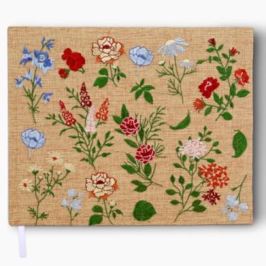 Imagem de JarThenaAMCS Livro de visitas clássico floral floral alternativo para casamento com 160 páginas em branco para aniversário, chá de bebê, lembrança