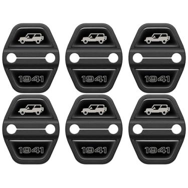 Imagem de smnuxwm 6 peças de capa de fechadura de porta para Jeep Wrangler JL JLU 2018-2025 4XE Unlimited Sahara Sports Rubicon Gladiator JT tampa de acabamento de trava de porta acessórios de peças de