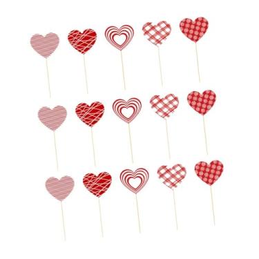 Imagem de predolo Conjunto de 15 peças de enfeites decorativos para o Dia dos Namorados, ideais para arranjos de mesa e decorações florais. Perfeitos para o Dia dos, B