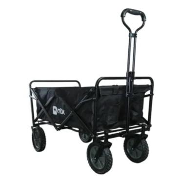 Imagem de Carrinho Dobrável Wagon, Aço e Poliéster, Capacidade 80kg, Preto, 89x48x102cm, Portátil