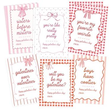 Imagem de Woukaup Cartões galentinos de laço rosa para amigos, 30 cartões fofos de dia dos namorados a granel, dia dos namorados engraçados para colegas de trabalho, mulheres, melhores amigos do trabalho, troca