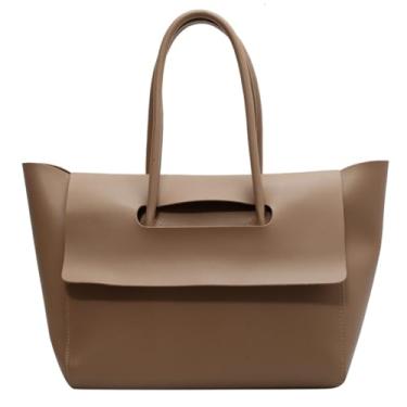 Imagem de Bolsa de ombro portátil couro macio para deslocamento com grande capacidade tecido PU design leve métodos versáteis mão e estilo coreano moderno requinte retrô ideal ambiente trabalho viagens diárias