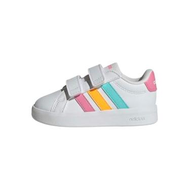 Imagem de adidas Tênis unissex para bebês Grand Court 3.0, Branco/Rosa Bliss, 17