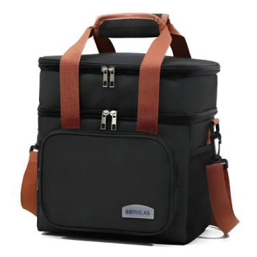 Imagem de Bolsa Térmica Grande Cooler Gelado Com Alça Cor Preta - top
