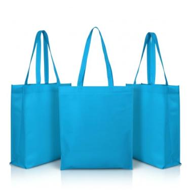 Imagem de Sacola Reutilizável TNT 100gr, Vermelho e Verde, 41x37cm com Alça 30cm, Material Não Tecido (3, Azul)