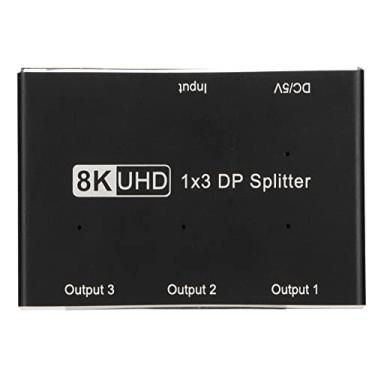 Imagem de Cryfokt 1x3 Ultra HD DisplayPort Divisor Eficiente MST SST Hub DP 1.4 Divisor para Ideal para Home Theater Material Ferro