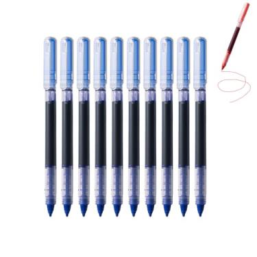 Imagem de GZBABY Canetas esferográficas rolantes, 10 peças, caneta esferográfica de ponta fina, caneta de gel para escrever anotações, diário, 0,5 mm (azul)