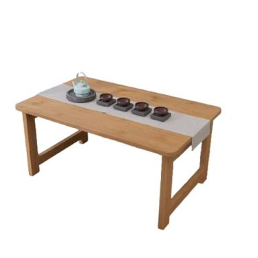 Imagem de Mesa de piso baixo japonesa, mesa de centro dobrável, de bambu, dobrável, versátil para sentar, mesa de jantar, tatami, mesa dobrável para sala de jantar, sala de estar, sem montagem, economia de