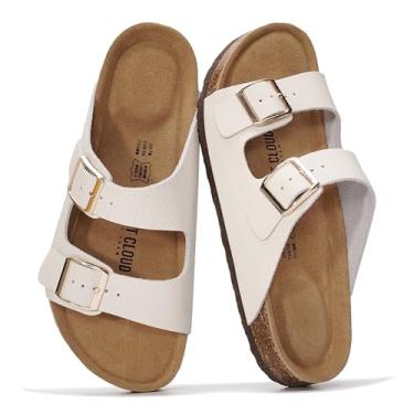 Imagem de Project Cloud Sandálias rasteiras femininas de couro genuíno 2025 Beach Essentials sandálias femininas com espuma viscoelástica para férias essenciais para calçados femininos (Venita), Couro de