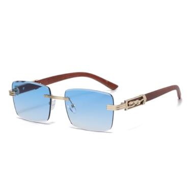 Imagem de JRLLFD Óculos de sol sem aro da moda, masculino, luxuoso, feminino, com lentes coloridas, uv400 (2)