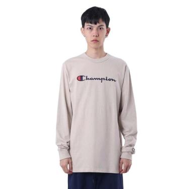 Imagem de Camiseta Champion Manga Longa Malhão Script Embroidery Logo Masculina-Masculino