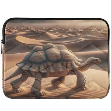 Imagem de Capa para notebook tartaruga camelo deserto divertida capa para notebook universal, capa para laptop de 13 a 14 polegadas fofa para MacBook de 13 polegadas