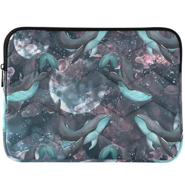 Imagem de Baleias Lua Espaço Floral Capa Protetora Laptop Capa Protetora Animal Floral Capa para Notebook Universal 14 13 Polegadas Capas para Laptop