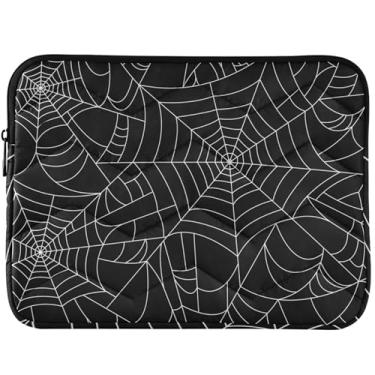 Imagem de Capa para notebook preta branca aranha wed linda capa para notebook fofa capa para laptop universal de 13 polegadas