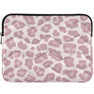 Imagem de Capa protetora para laptop com estampa de leopardo rosa personalizada com estampa de animal, capa universal para notebook de 13 polegadas