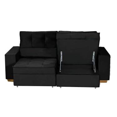 Imagem de Sofá Baú San Marino Retrátil E Reclinável 3 Lugares Sofatec Preto