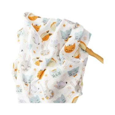 Imagem de Manta De Musselina Macia Para Bebê 120x110cm 100% Algodão, Manta Para 